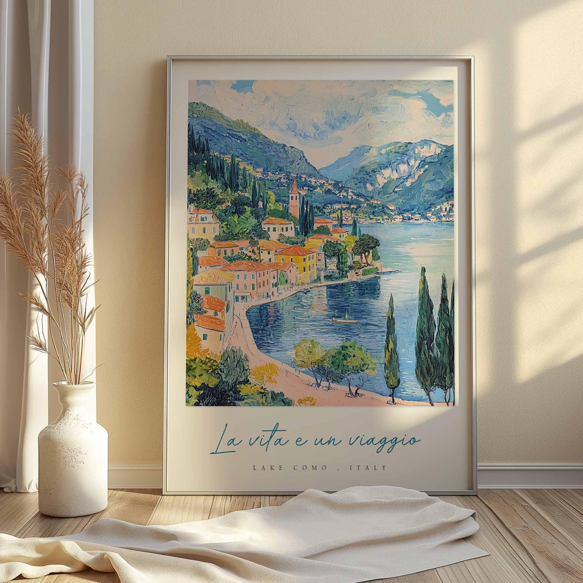 Lake Como Poster Italian Travel Print Lake Como Travel Art Lake Como Wall Art Italy Art Italy Travel Decor Italian Travel Gift - Image 2