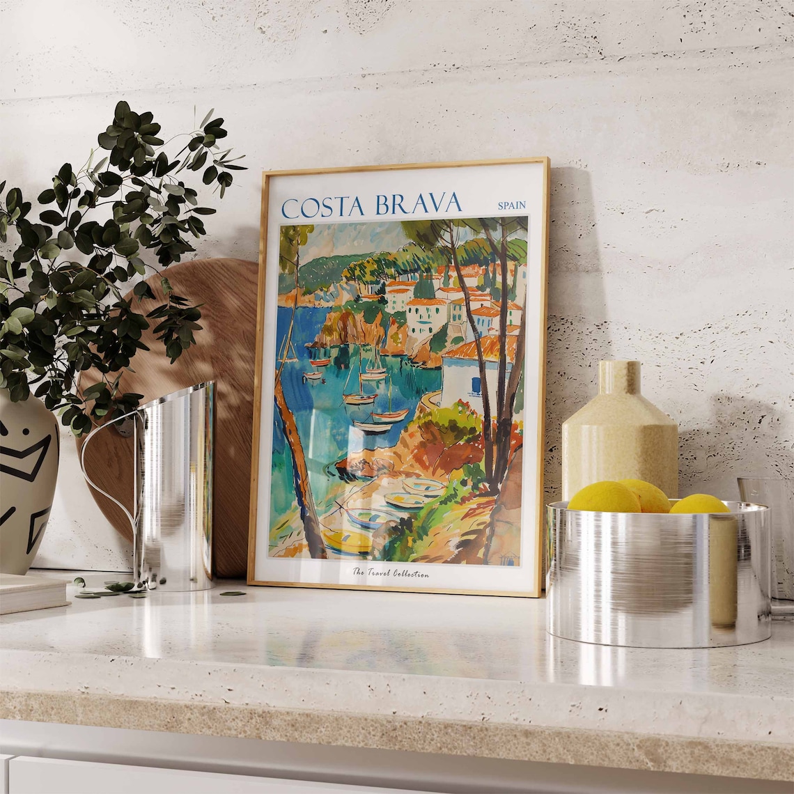Costa Brava Travel Poster, Tropical Beach Art - Image 2