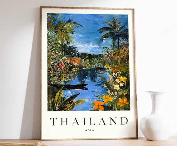 Thailand Poster Thailand Travel Print Asian Wall Art Asia Decor Tropical Decor Sea Print Thailand Gift Thailand Travel Poster