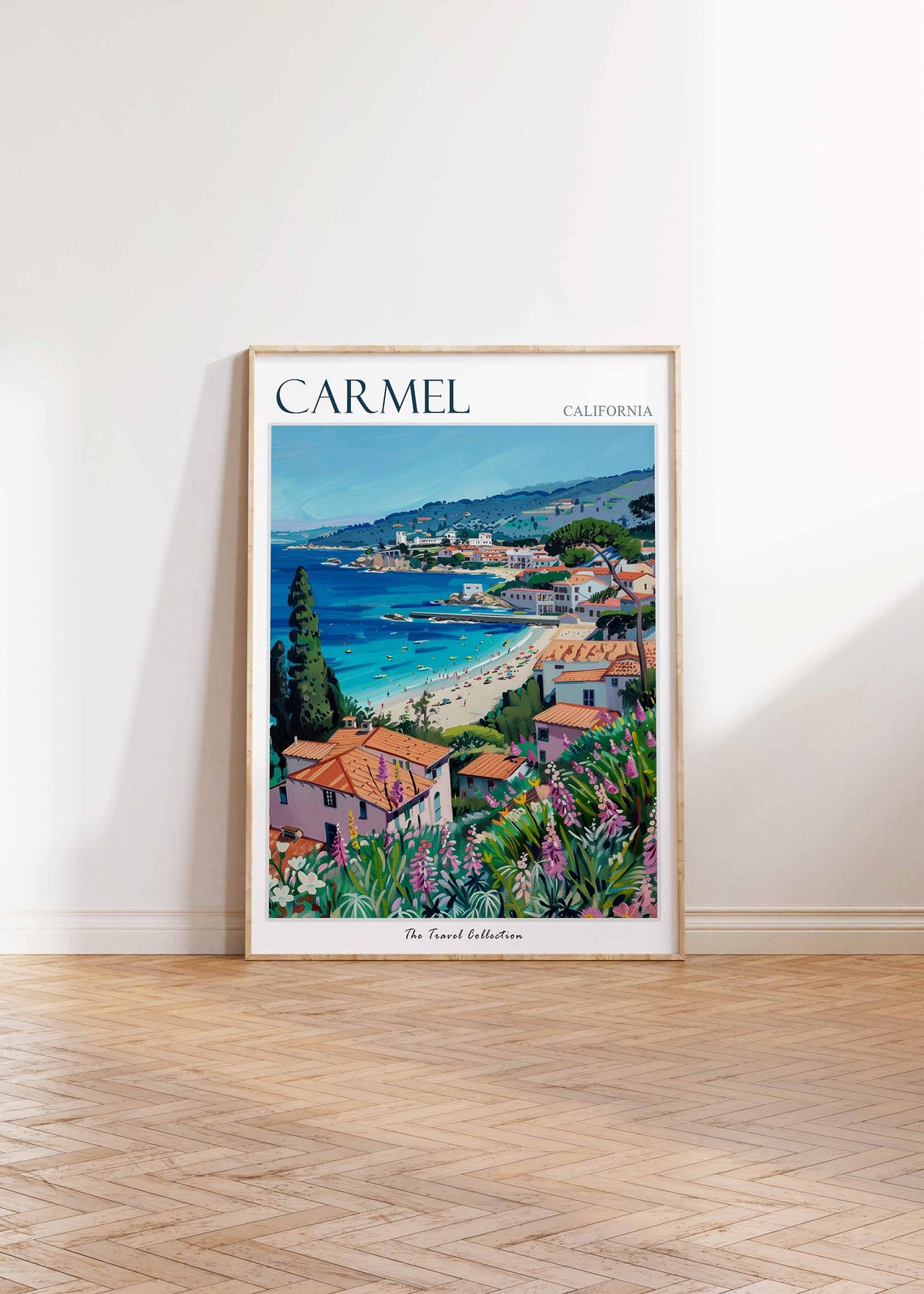 Carmel Poster California Travel Print Californian Decor North America Travel Poster Carmel Wall Art Sea Print Carmel Travel Poster - Image 2