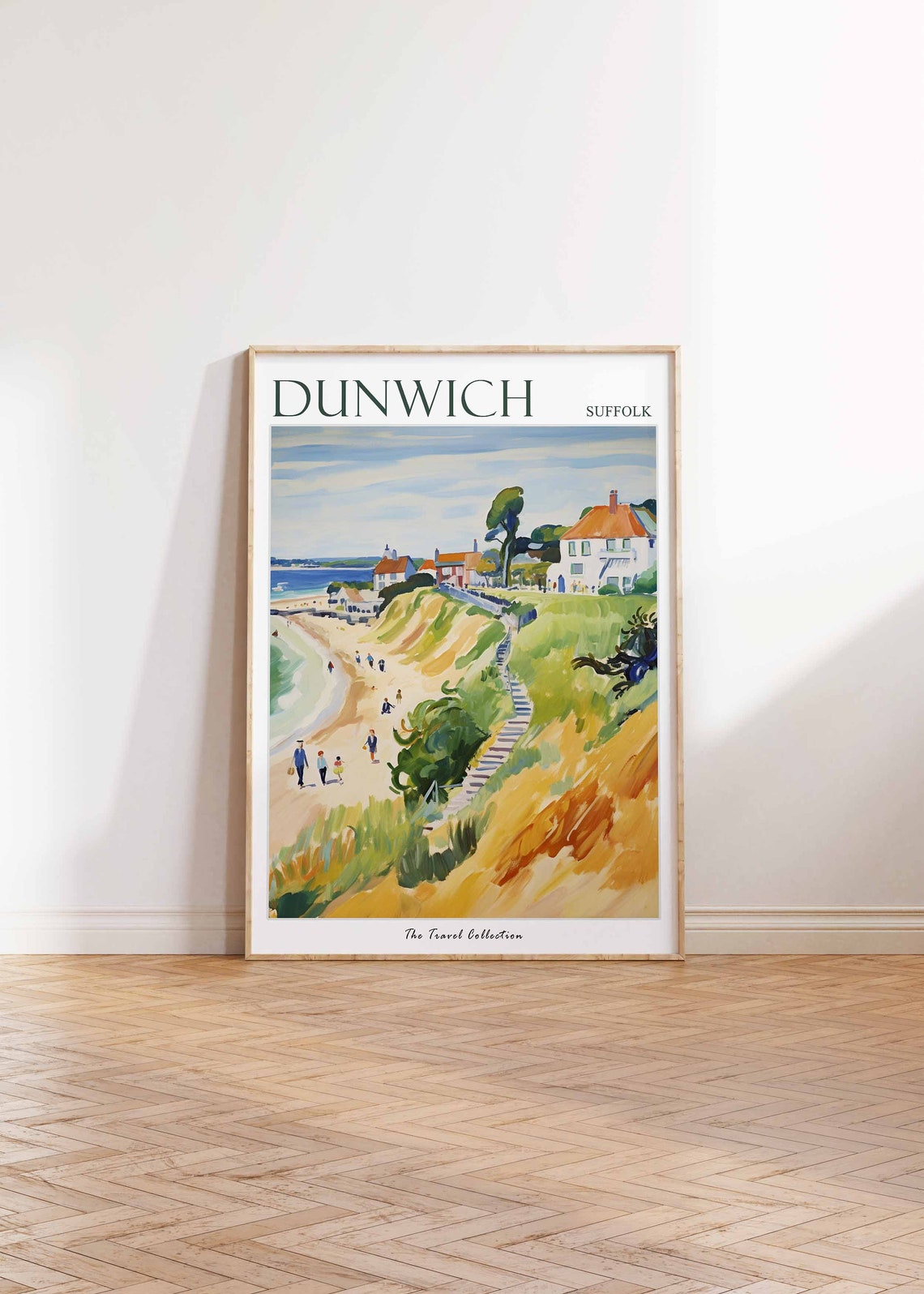 Dunwich Suffolk Cliff Path Beach Cottages Coastal Walk Seaside Poster - Image 2