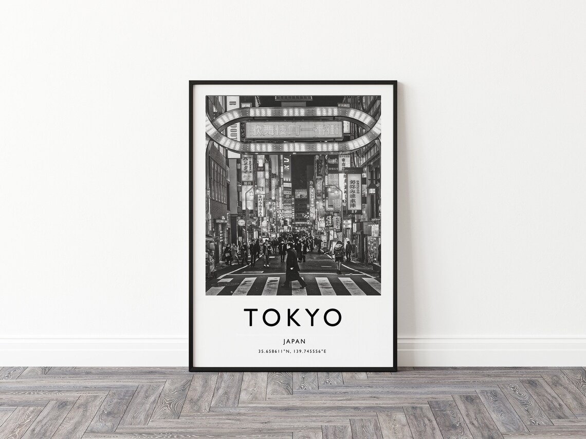 Tokyo Travel Poster, Black And White Photography - Image 2
