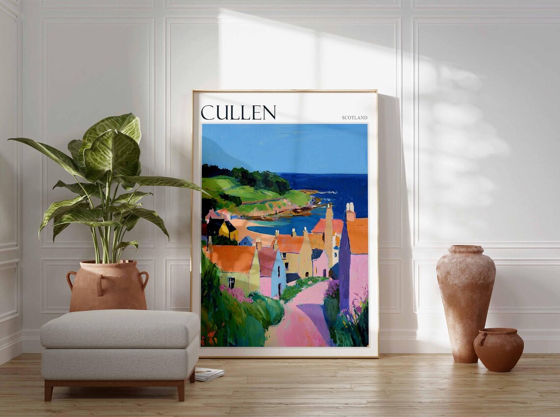 Cullen Poster Scotland Travel Poster Scotland Travel Gift Cullen Scotland Art Moray Coast Poster North Sea Poster Scottish Scenery Art - Image 3