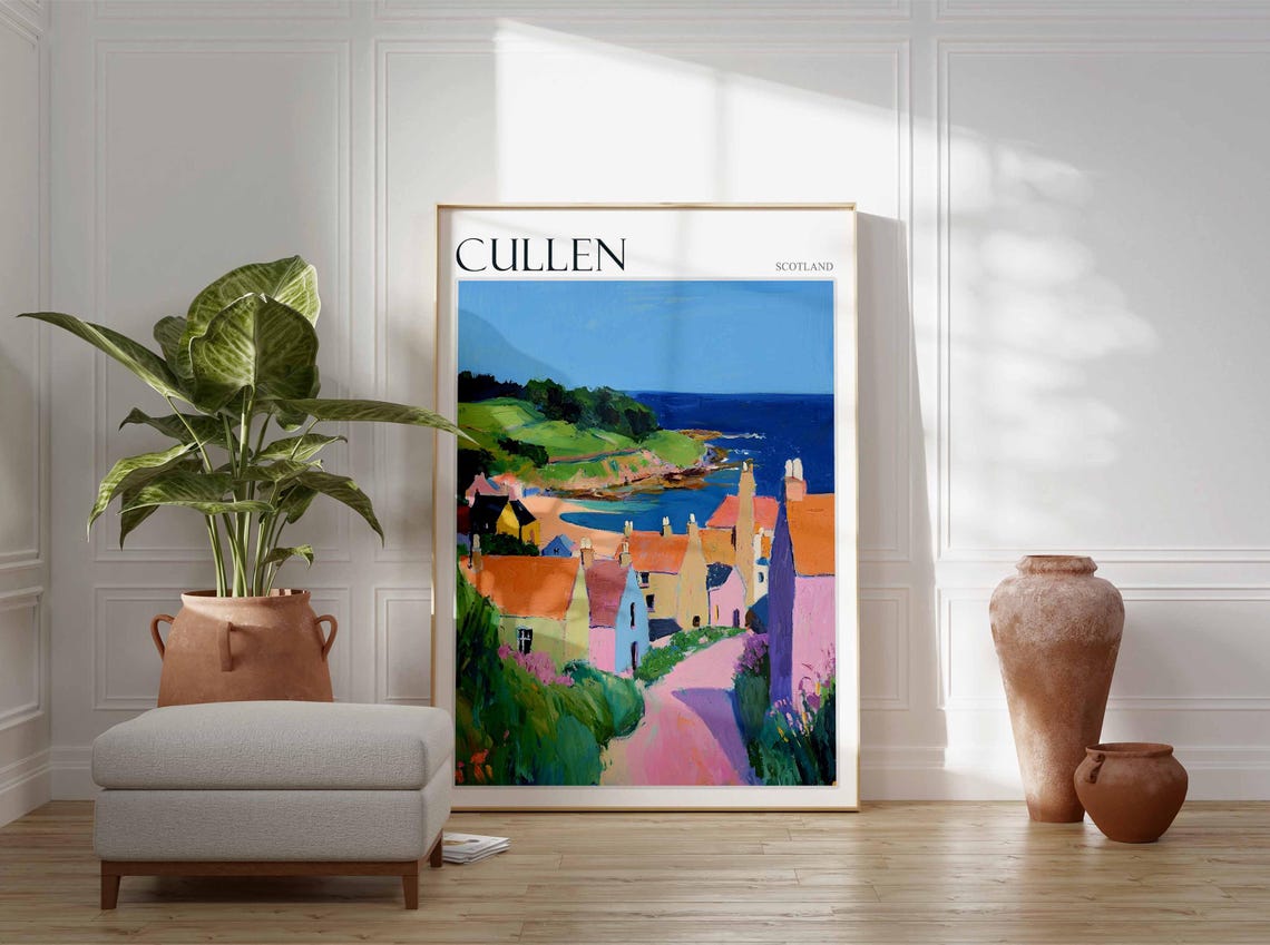 Cullen Scotland Steep Village Street Down to the Bay Art Poster - Image 3