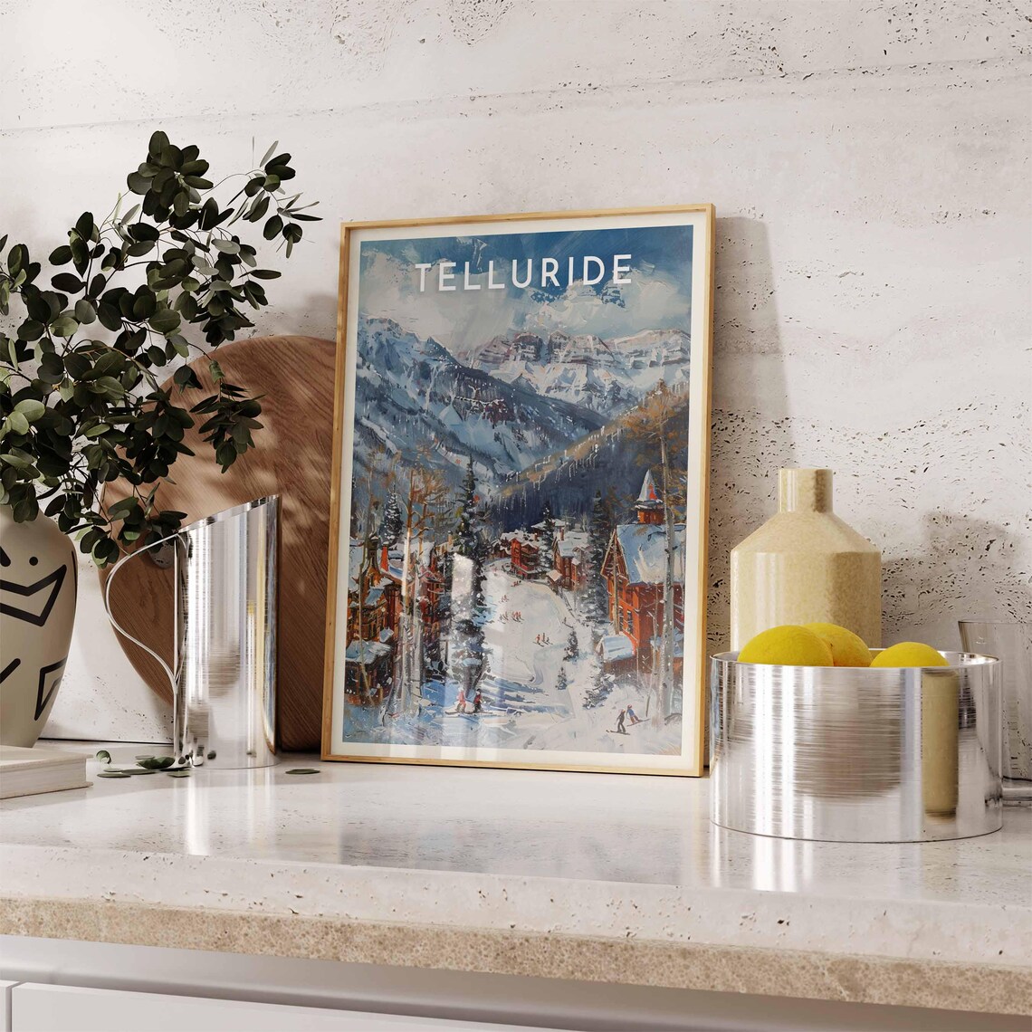 Telluride Historic Streets Beneath Craggy Snowy Peaks Poster - Image 2