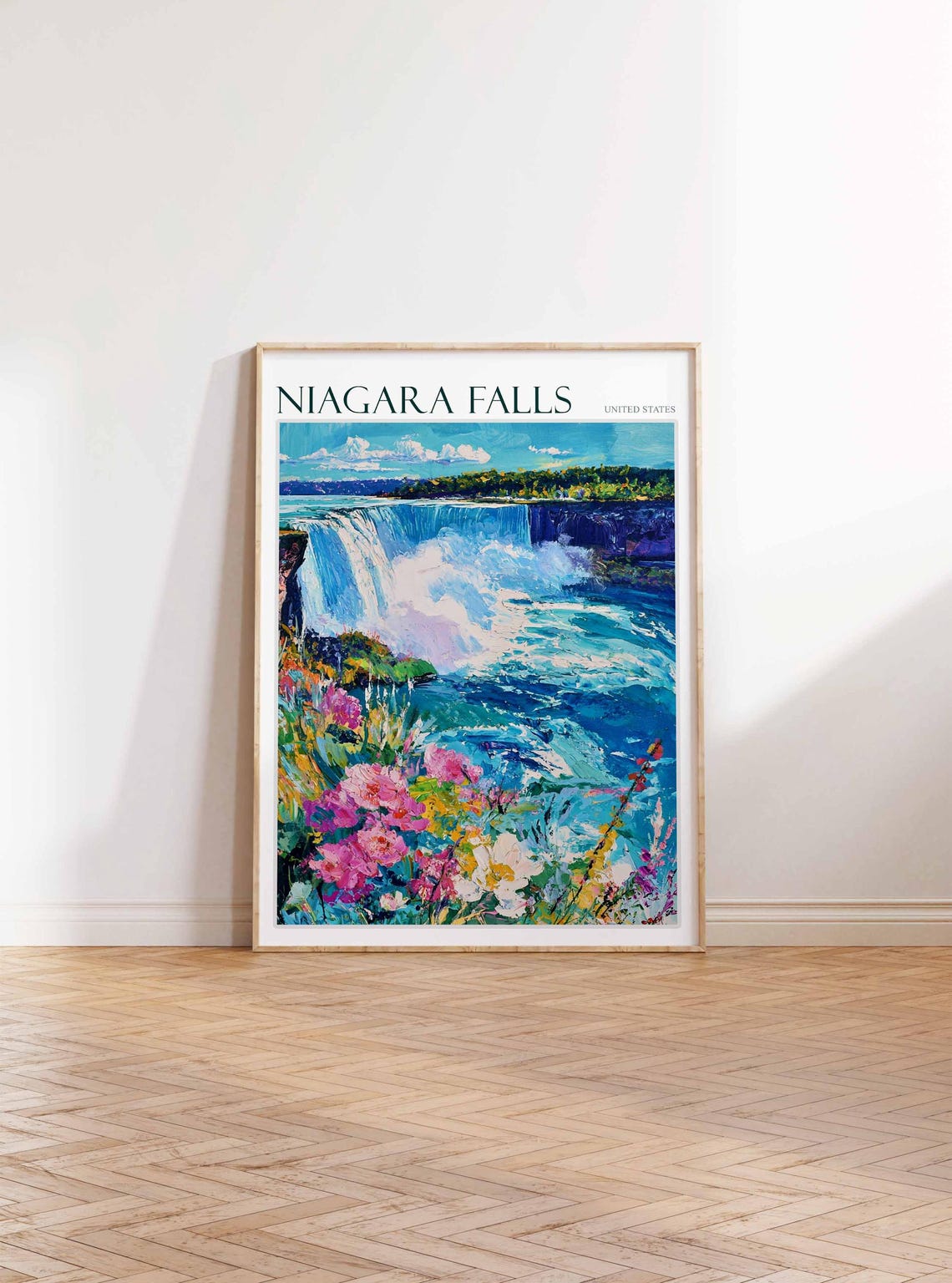 Niagara Falls Poster Niagara Falls Travel Print United States Travel Poster Travel Art Travel Poster United States Wall Art - Image 2