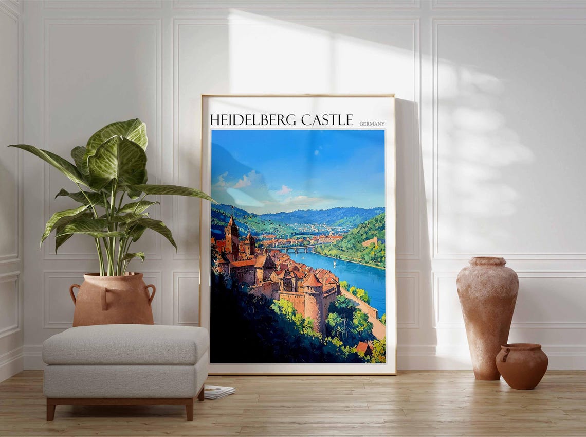 Heidelberg Castle Poster Heidelberg Castle Travel Print German Travel Poster German City Art City Print Travel Poster Travel Wall Art - Image 2