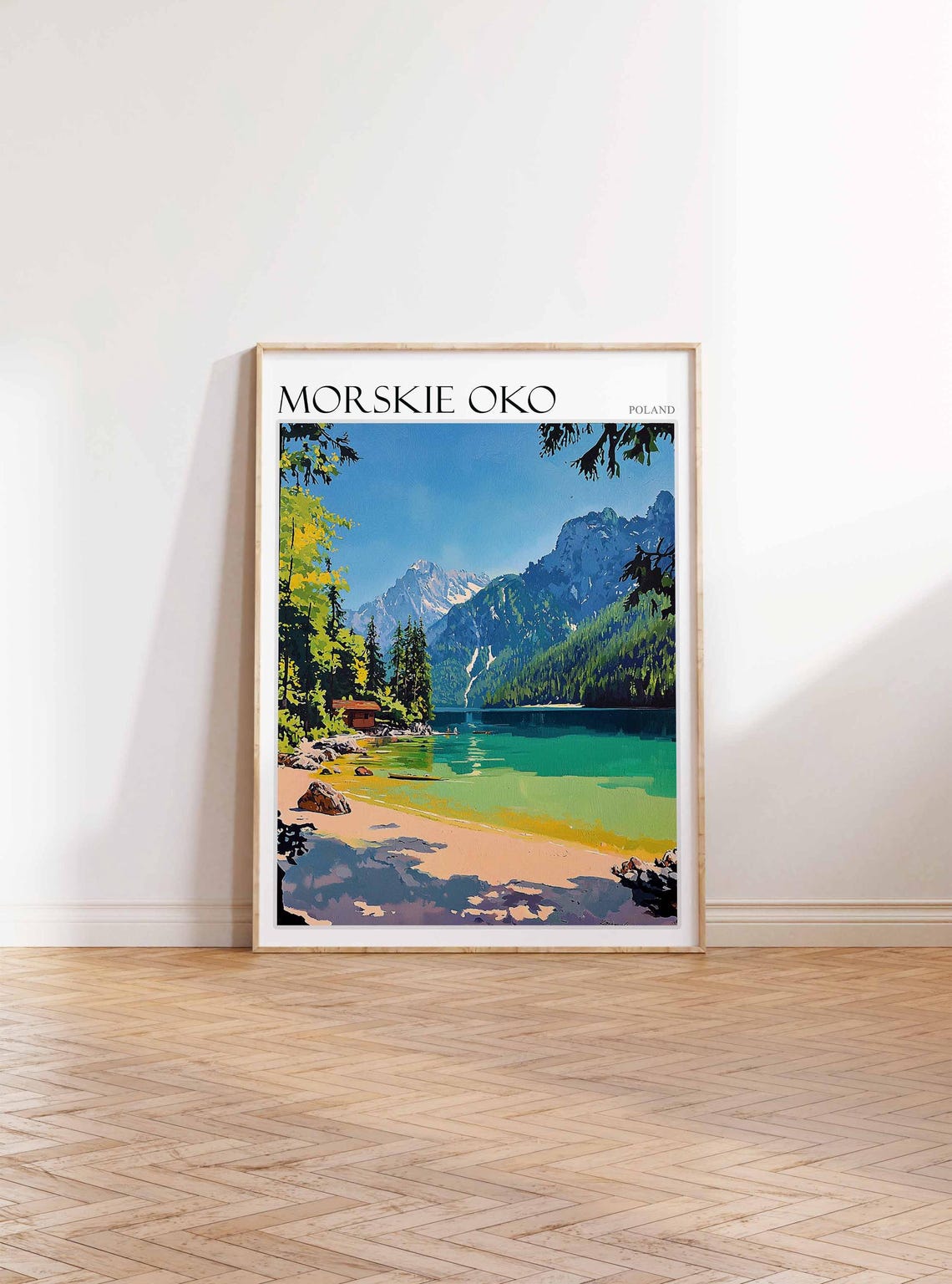 Morskie Oko Poland Emerald Lake Beach Vintage Style Travel Poster - Image 4