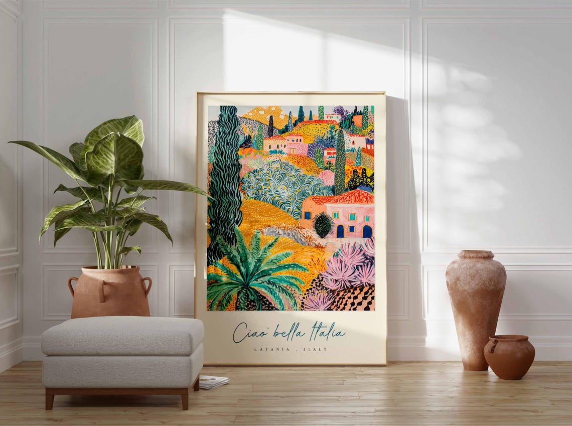 Catania Poster Catania Travel Print Catania Travel Art Catania Wall Art Italy Art Italy Travel Decor Italian Travel Gift - Image 3