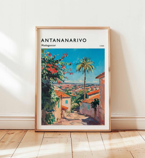 Antananarivo Poster Madagascar Travel Print Africa Wall Art