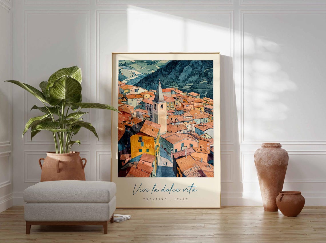 Trentino Poster Italian Travel Print Trentino Travel Art Trentino Wall Art Italy Art Italy Travel Decor Italian Travel Gift - Image 3