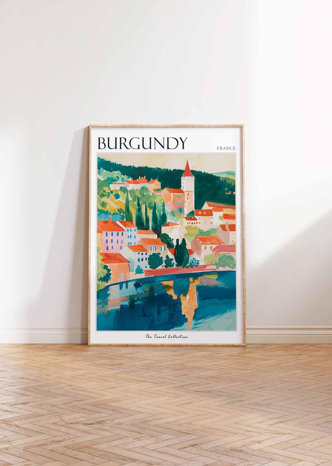 Burgundy Poster France Travel Print French Decor Europe Travel Poster European Wall Art Burgundy Gift Burgundy Travel Poster - Image 2