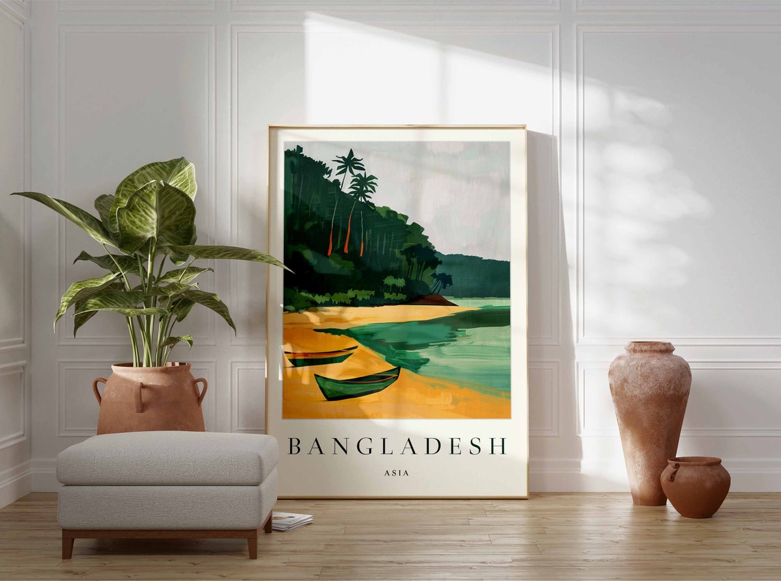 Bangladesh Poster Bangladesh Travel Print Asia Wall Art Asian Travel Print Tropical Decor Sea Print Bangladesh Gift - Image 3