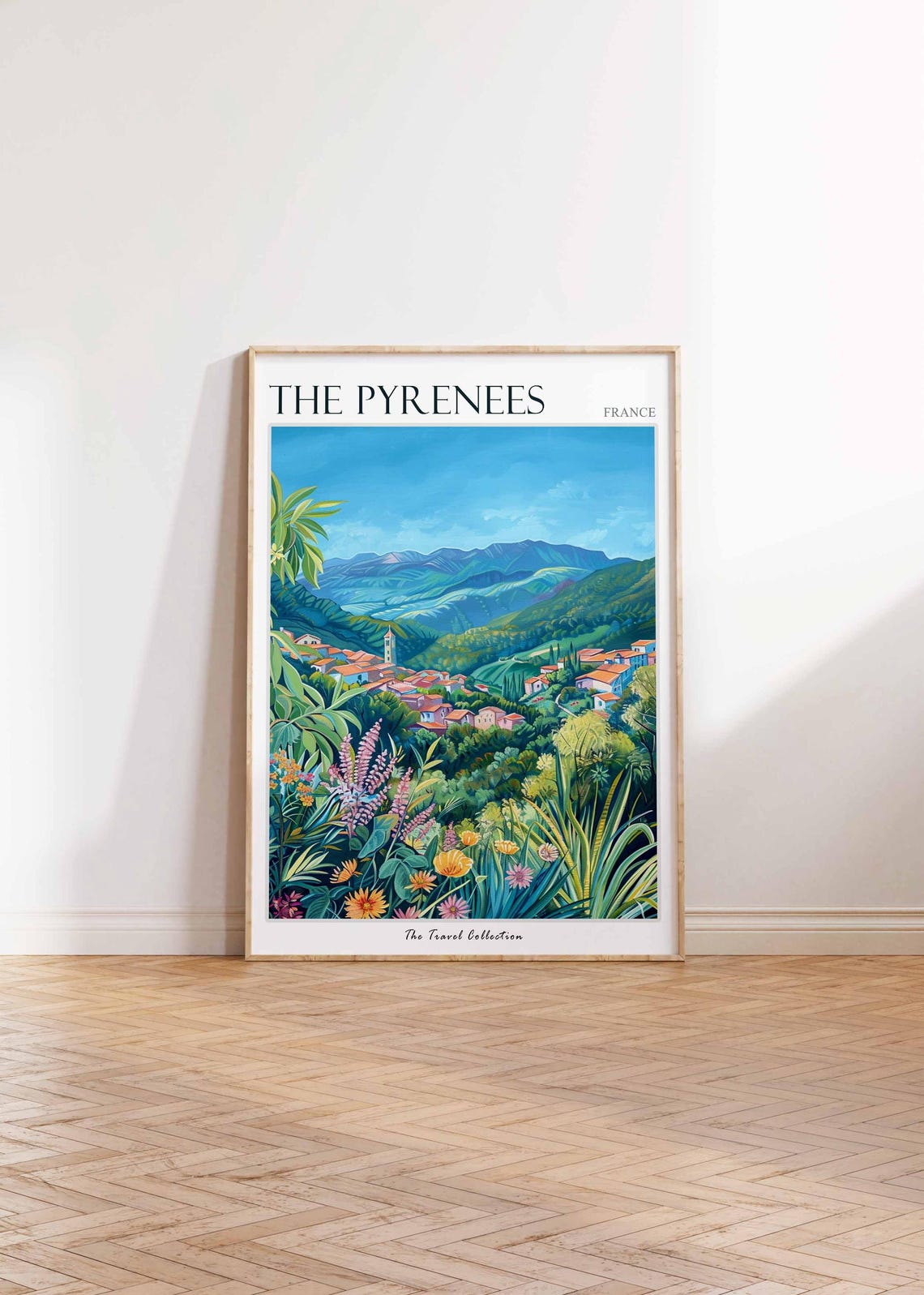 The Pyrenees Poster France Travel Print French Decor Europe Travel Poster European Wall Art Mountain Print The Pyrenees Travel Poster - Image 2