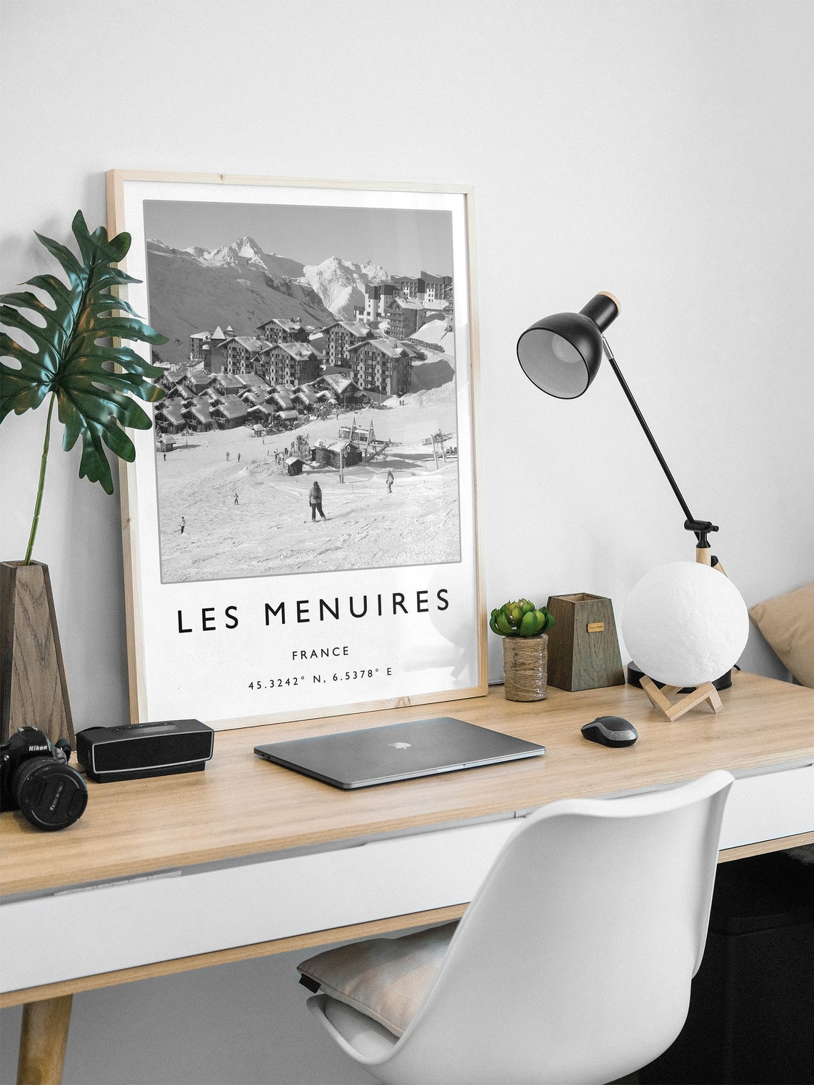 Skiing Travel Poster Les Menuires France Ski Print France Travel Print Skiing Wall Art Skiing Print Winter Sport Art A1a2a3a4 - Image 2