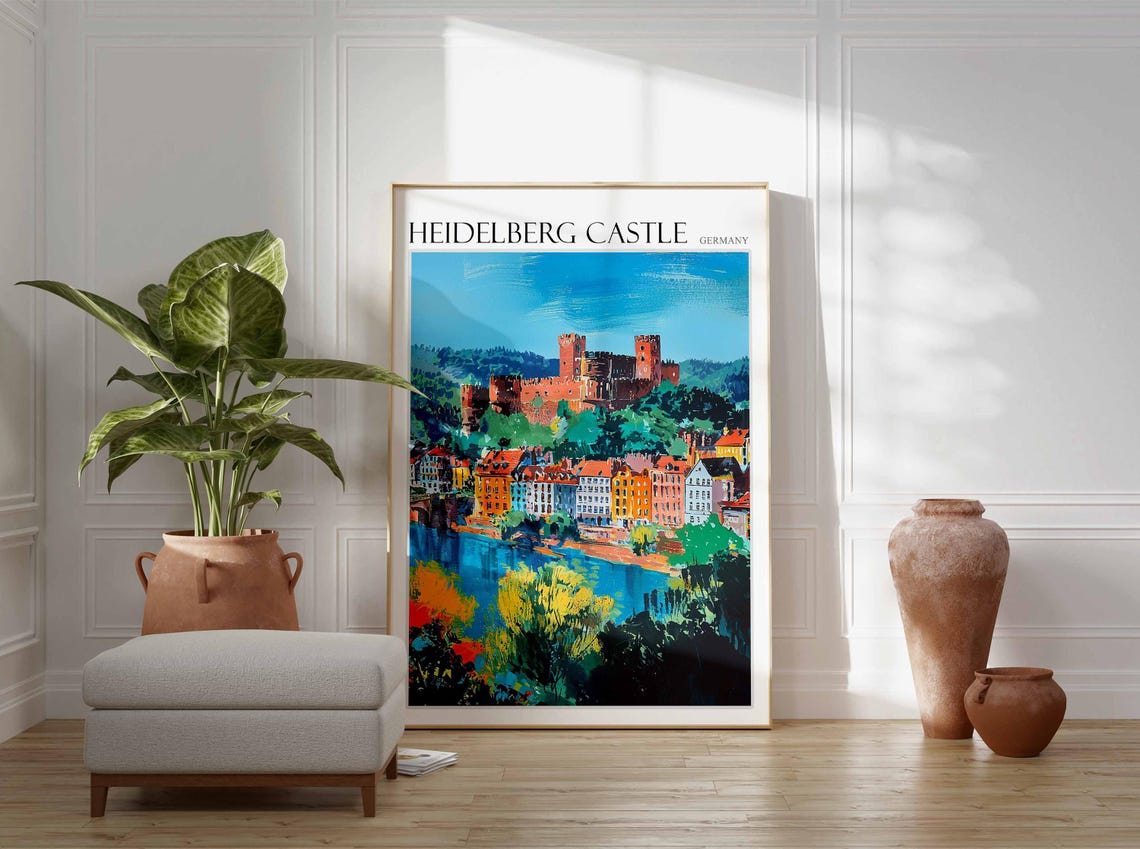 Heidelberg Castle Poster Heidelberg Castle Travel Print German Travel Poster German City Art City Print Travel Poster Travel Wall Art - Image 2