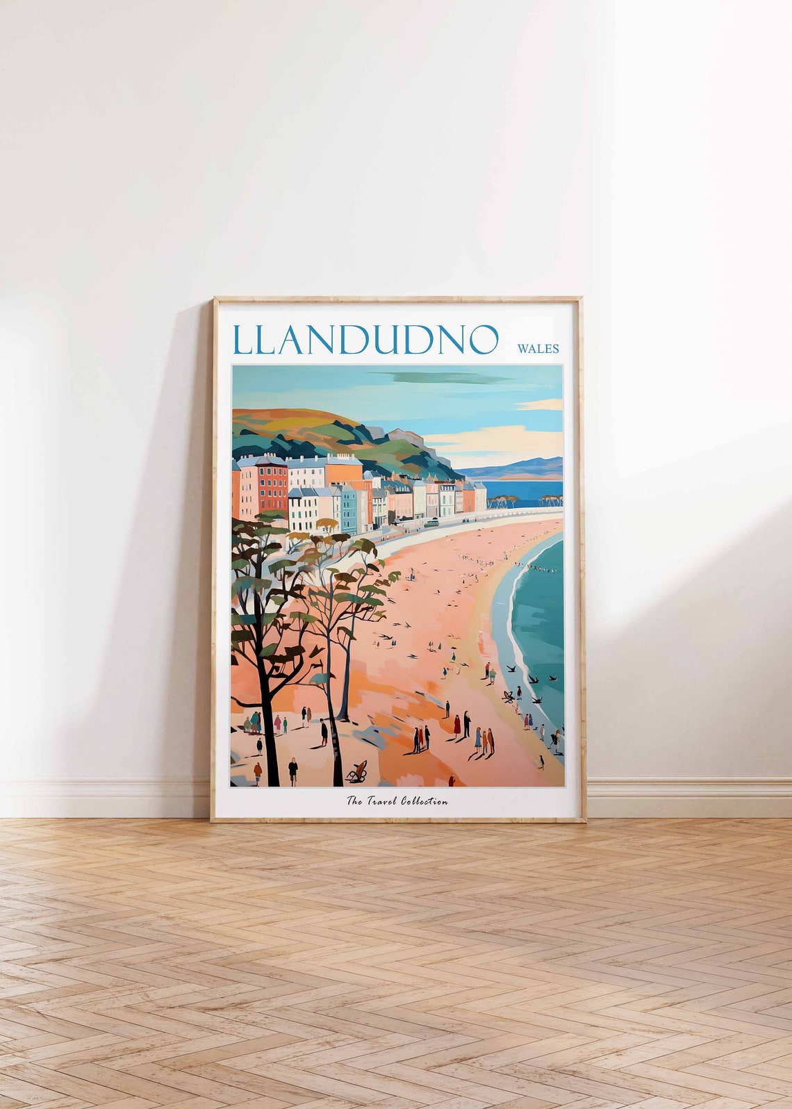 Llandudno Wales Victorian Seafront Terraces and Sandy Bay Poster - Image 2
