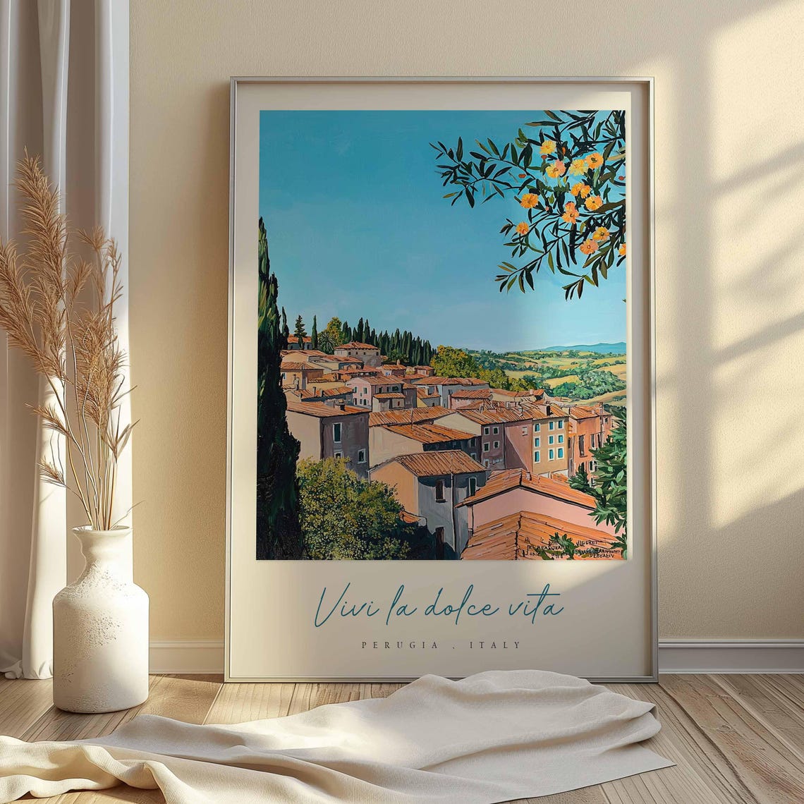 Perugia Poster Italian Travel Print Perugia Travel Art Perugia Wall Art Italy Art Italy Travel Decor Italian Travel Gift - Image 2