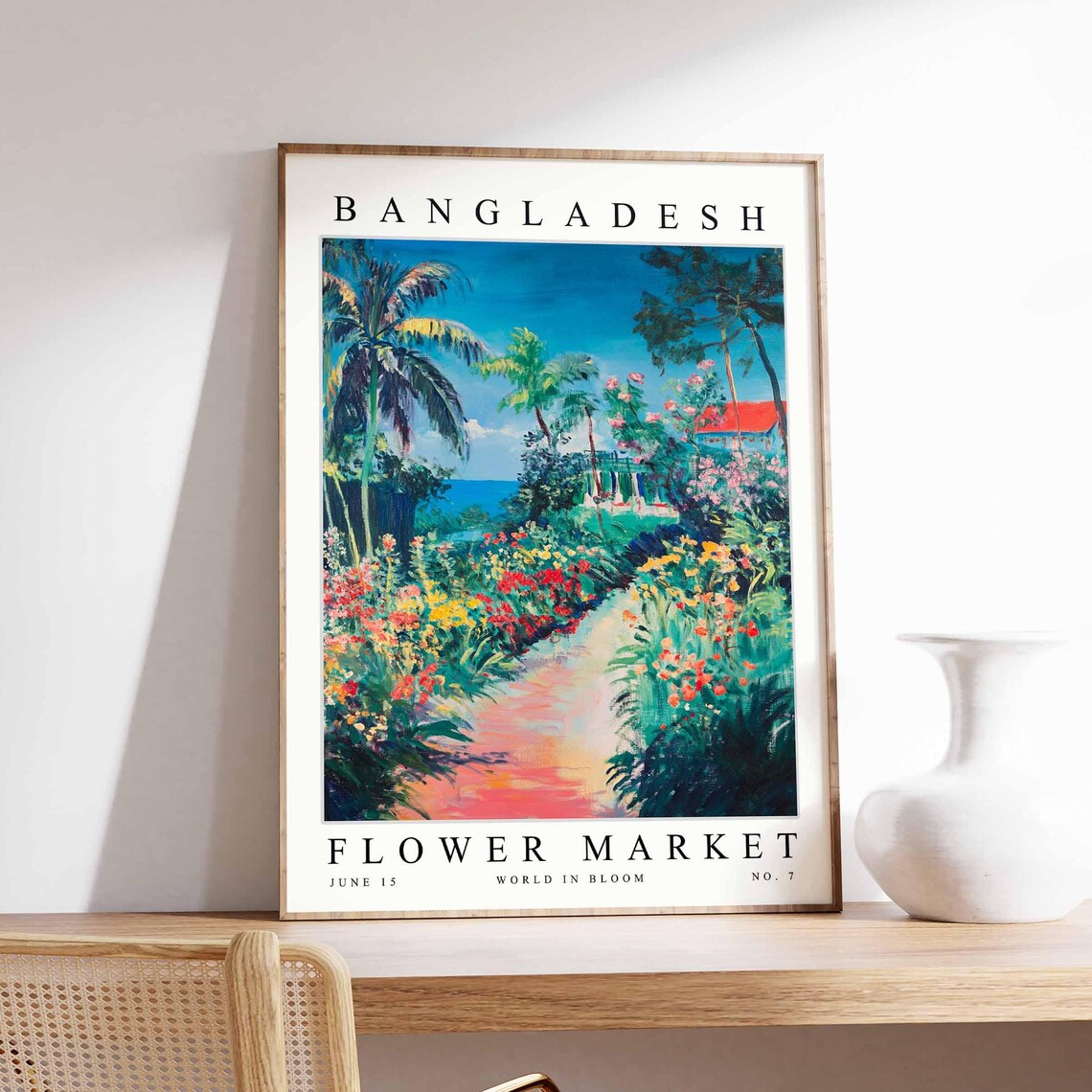 Bangladesh Coastal Garden Path Palm Wildflowers Flower Market Poster