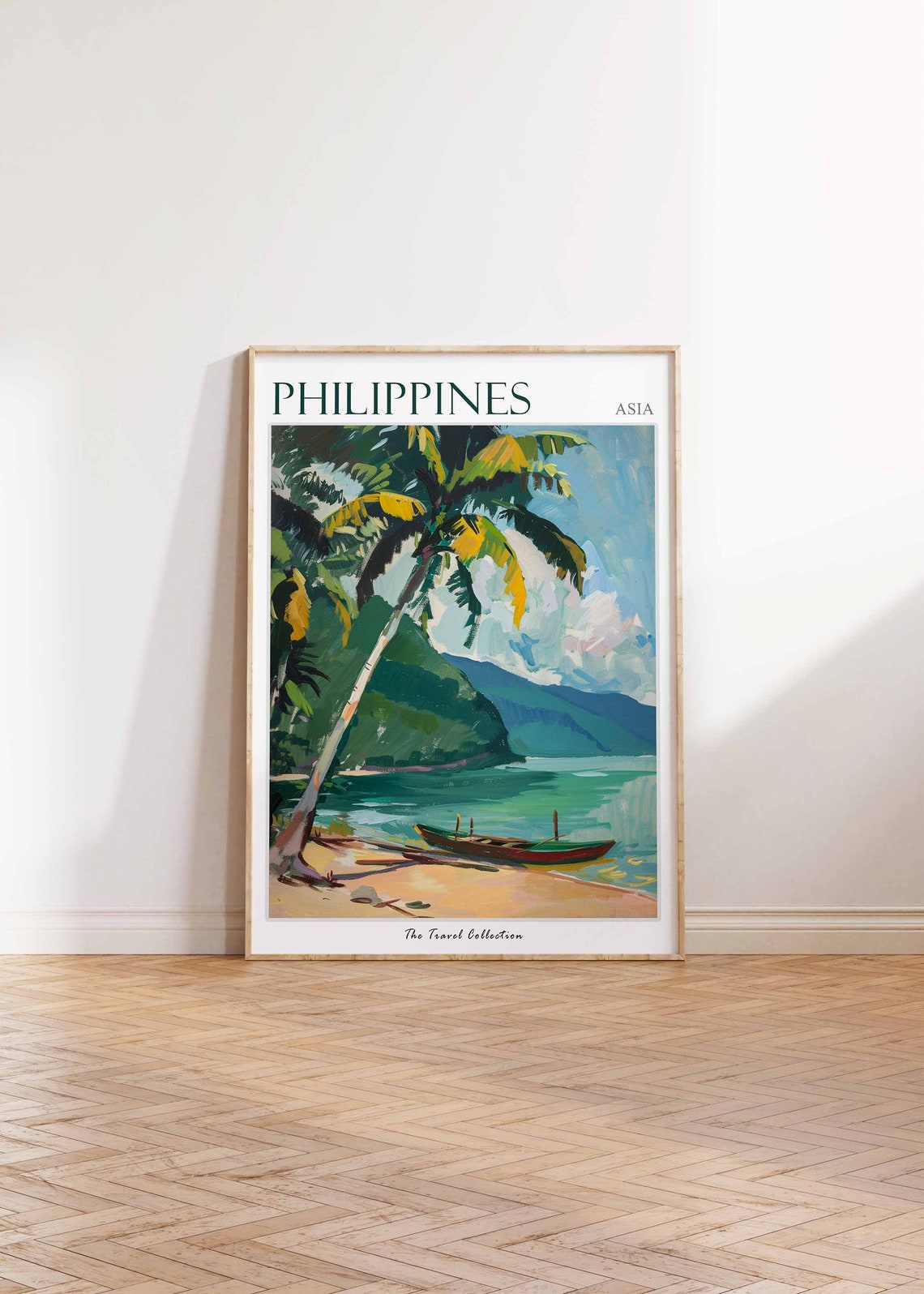 Philippines Asia Palm Beach Traditional Boat Tropical Poster - Image 3