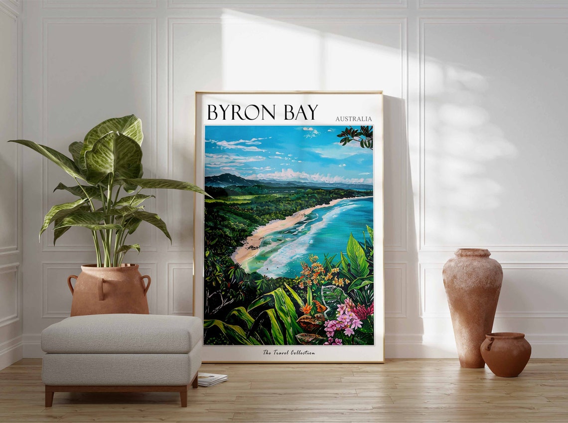 Byron Bay Poster Australia Travel Print Australian Decor Oceania Travel Poster Byron Bay Wall Art Sea Print Byron Bay Travel Poster - Image 3