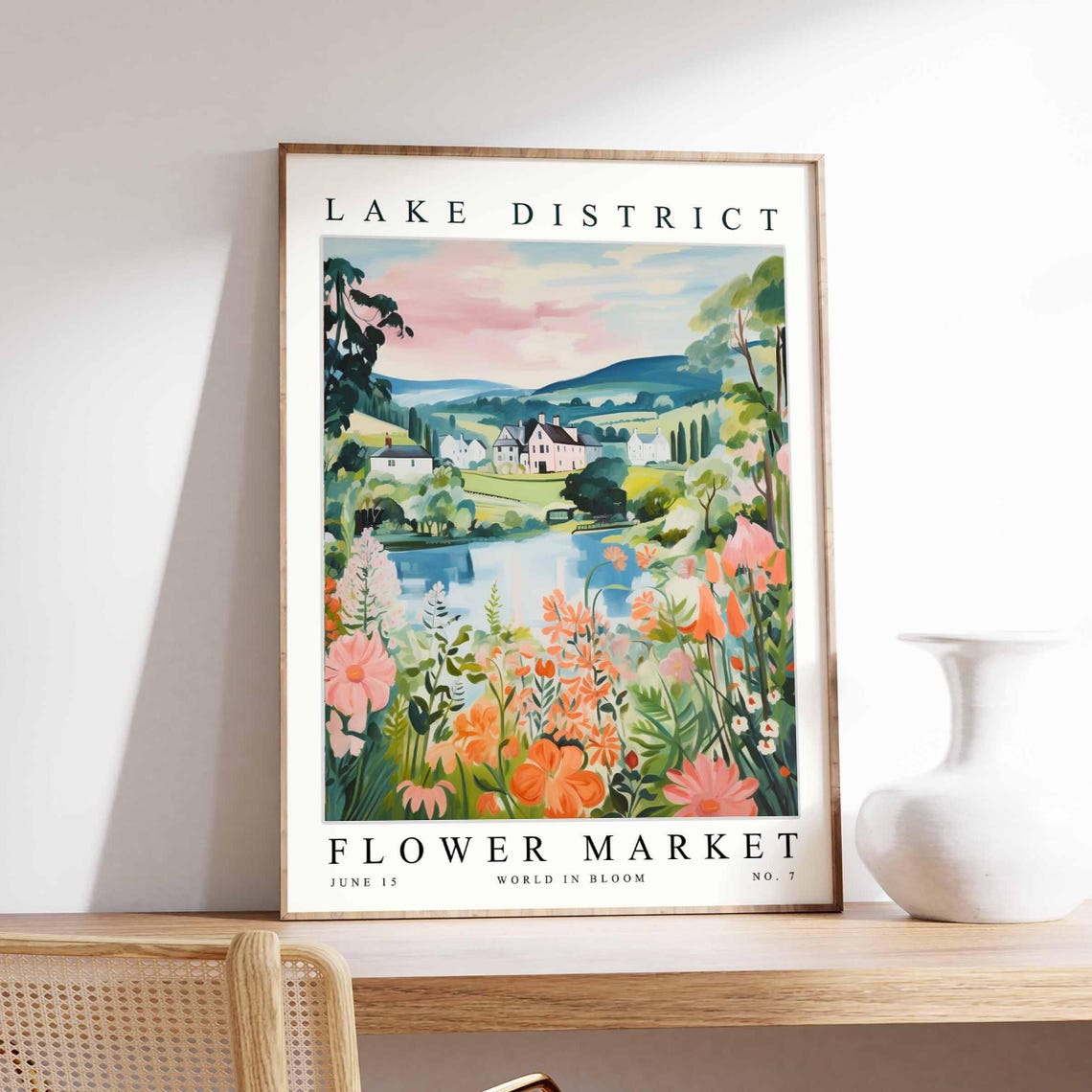 Lake District Flower Market English Country House Blossom Poster
