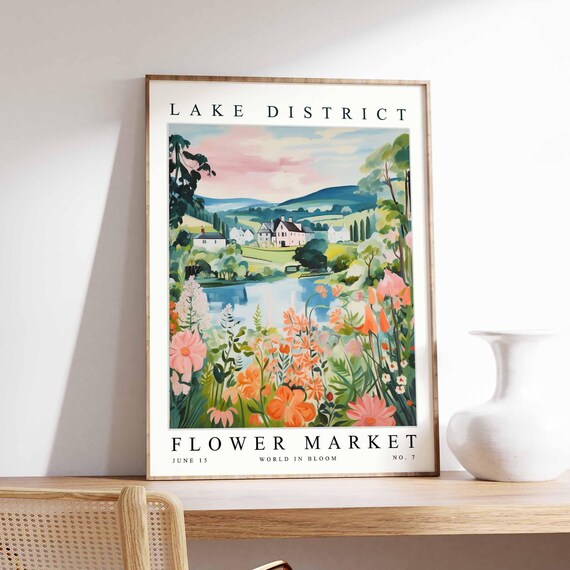 Lake District Flower Market English Country House Blossom Poster