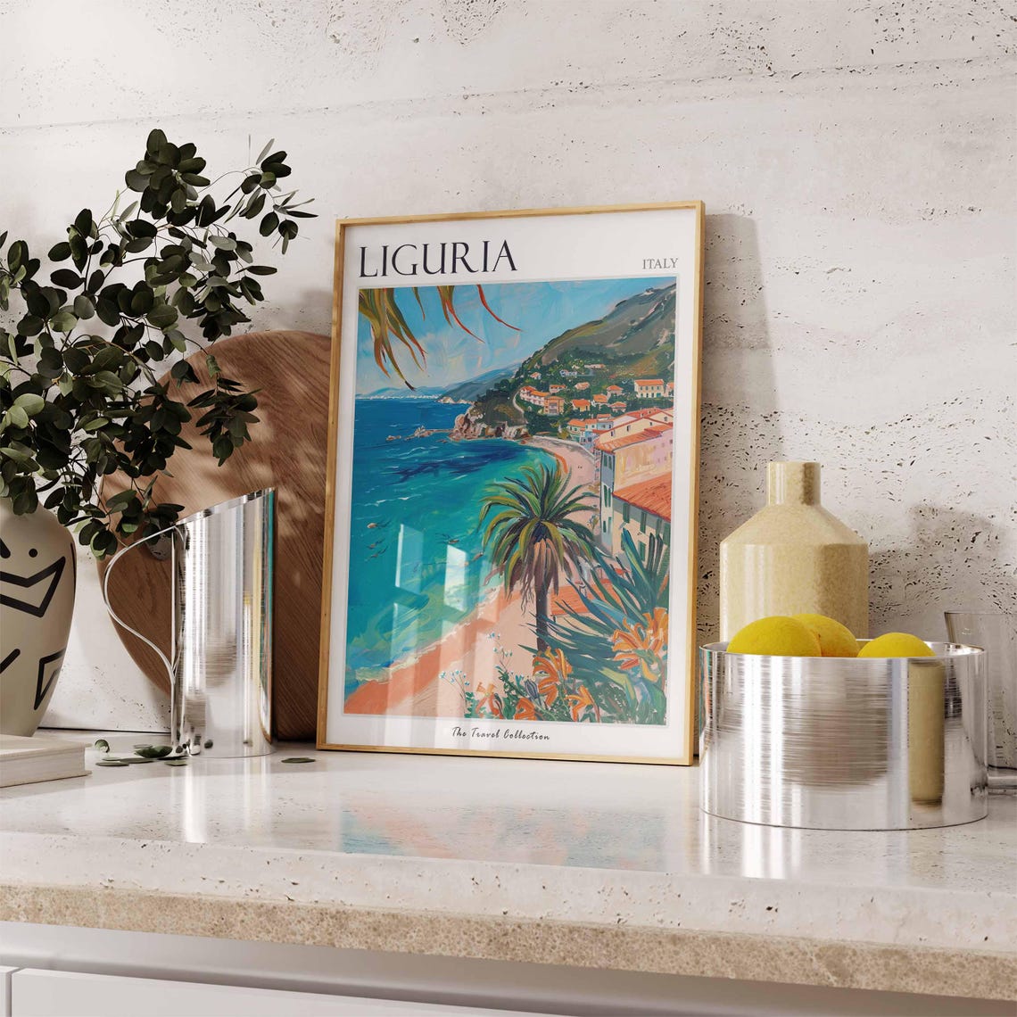 Liguria Poster Liguria Travel Print Italy Wall Art Italian Travel Print Italian Decor Italian Gift Liguria Wall Art - Image 2