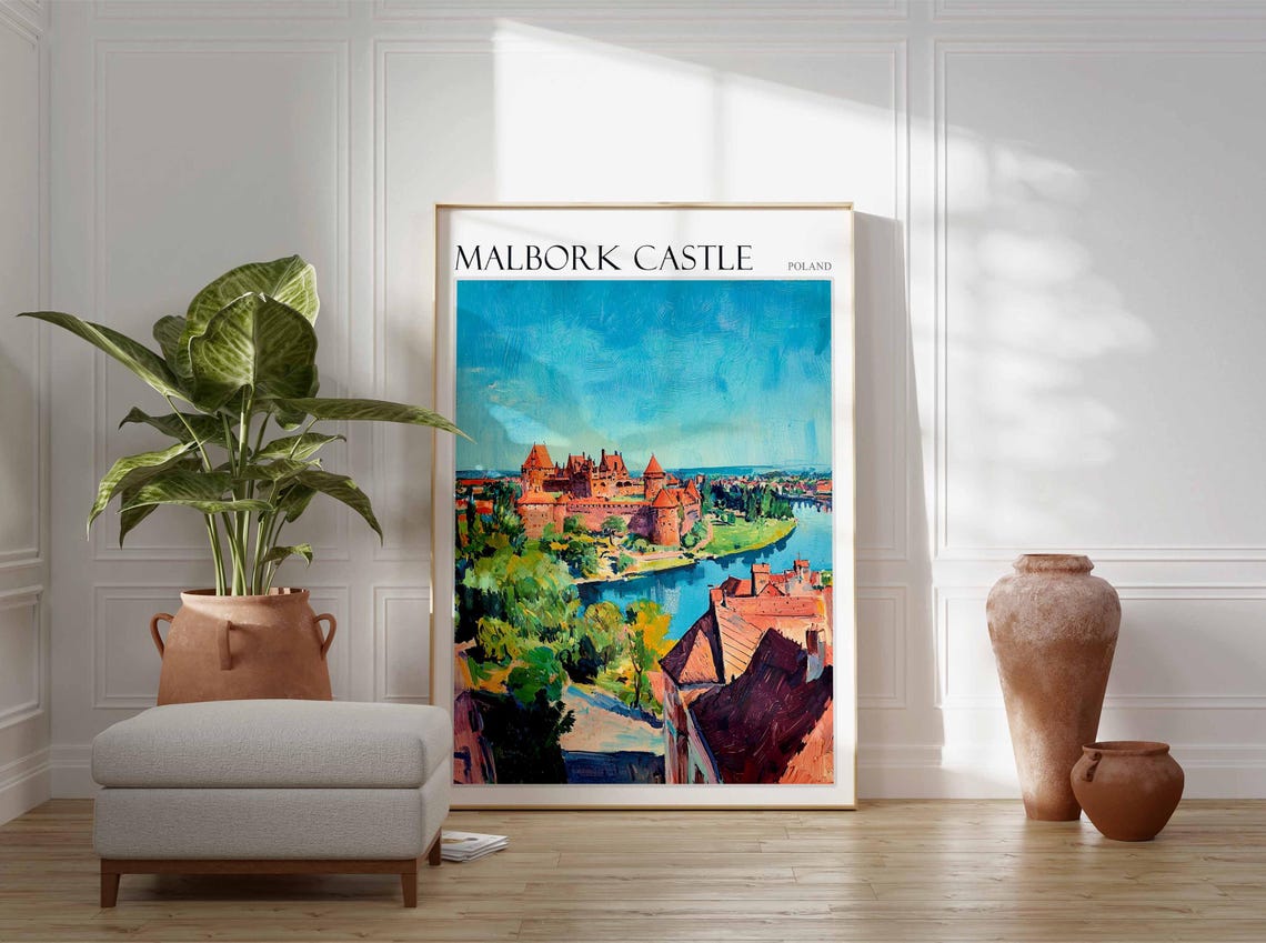 Malbork Castle Poland River View Brick Fortress Art Travel Poster - Image 3