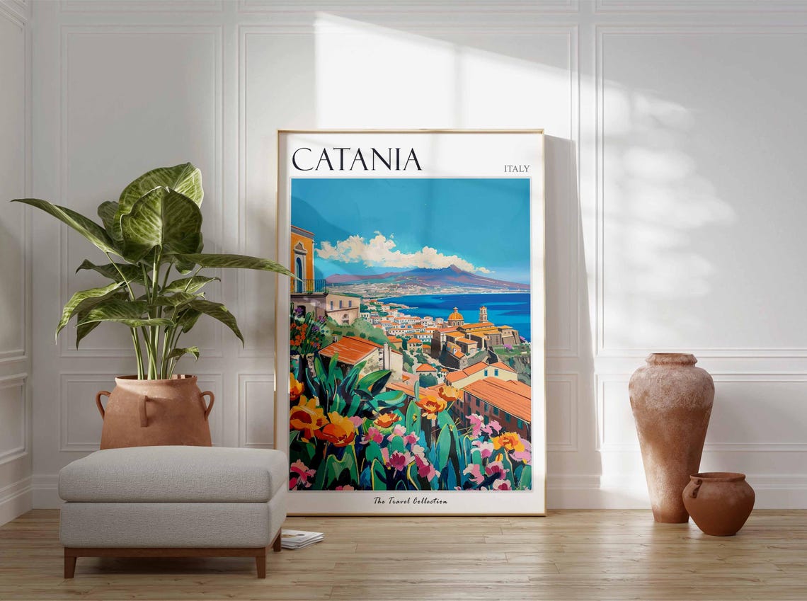 Catania Poster Italian Travel Print Catania Travel Art Catania Wall Art Italian Travel Catania Home Decor Catania Travel Gift - Image 2