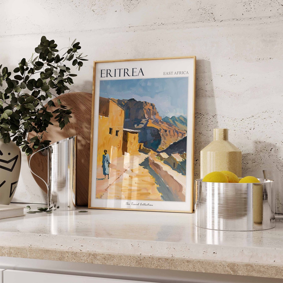 Eritrea East Africa Sunlit Stone Mountain Village Street Poster - Image 3