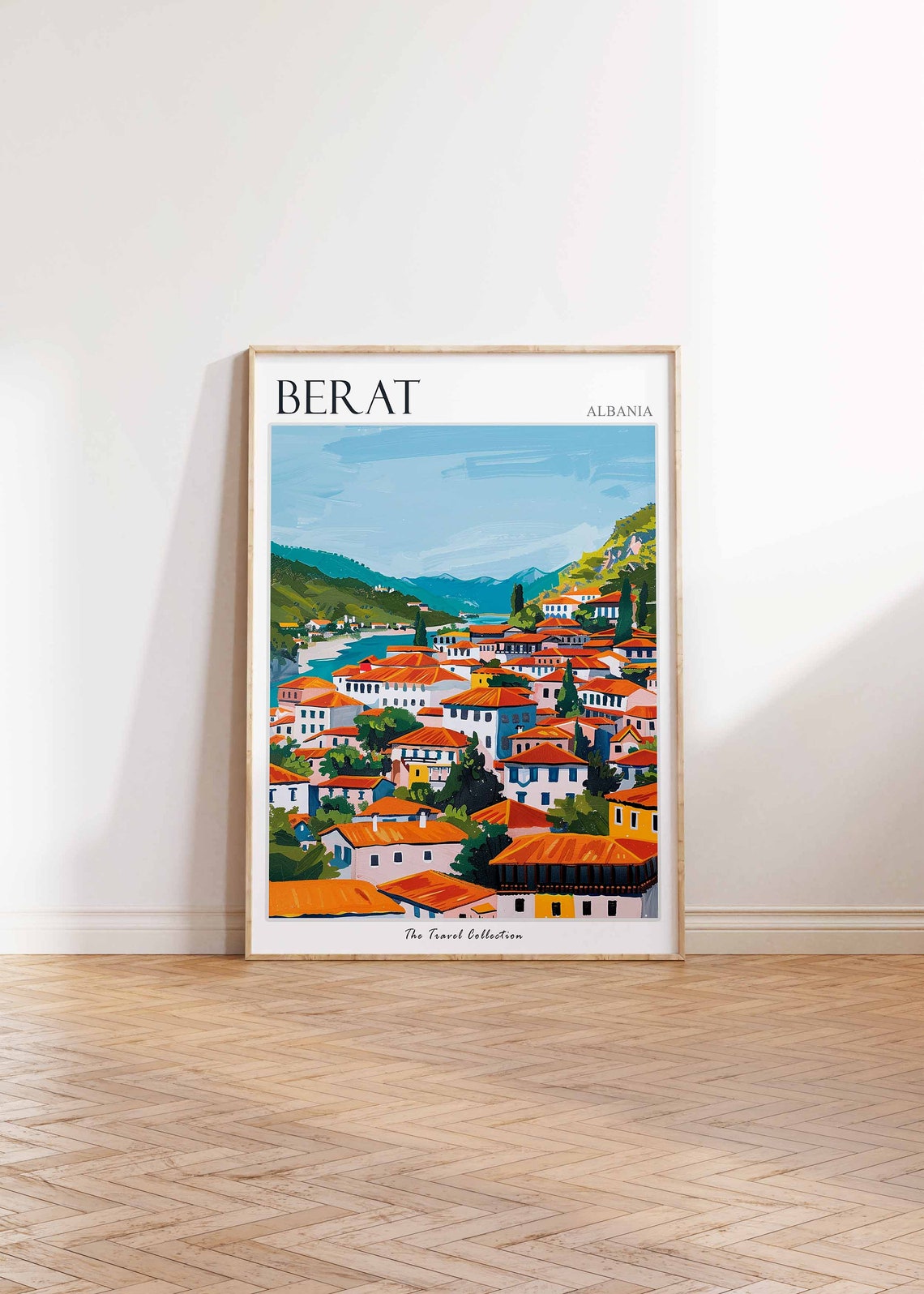 Berat Poster Albania Travel Print Albanian Decor Europe Travel Poster Berat Wall Art European Decor Berat Gift Berat Travel Poster - Image 2