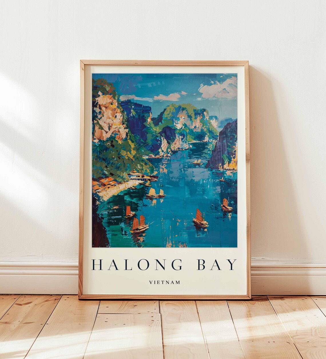 Halong Bay Vietnam Travel Poster, UNESCO Site