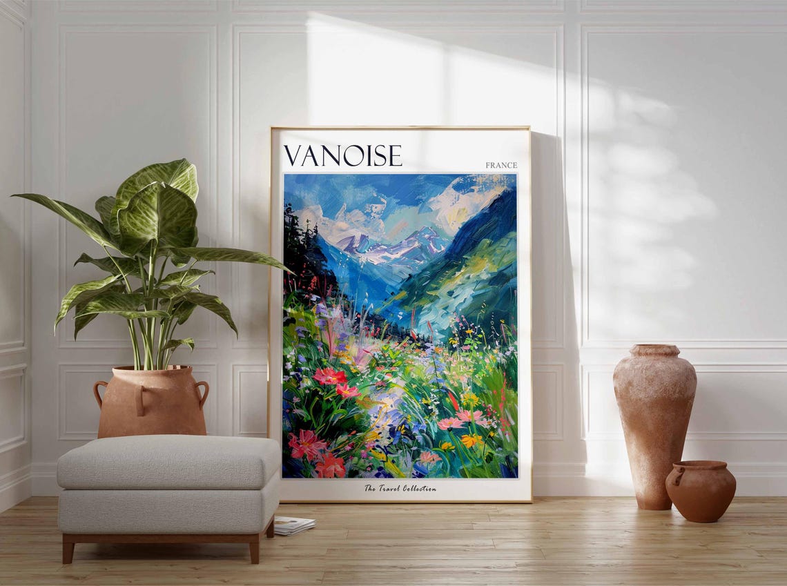 Vanoise Poster France Travel Print French Decor Europe Travel Poster European Wall Art Mountain Print Vanoise Travel Poster - Image 3