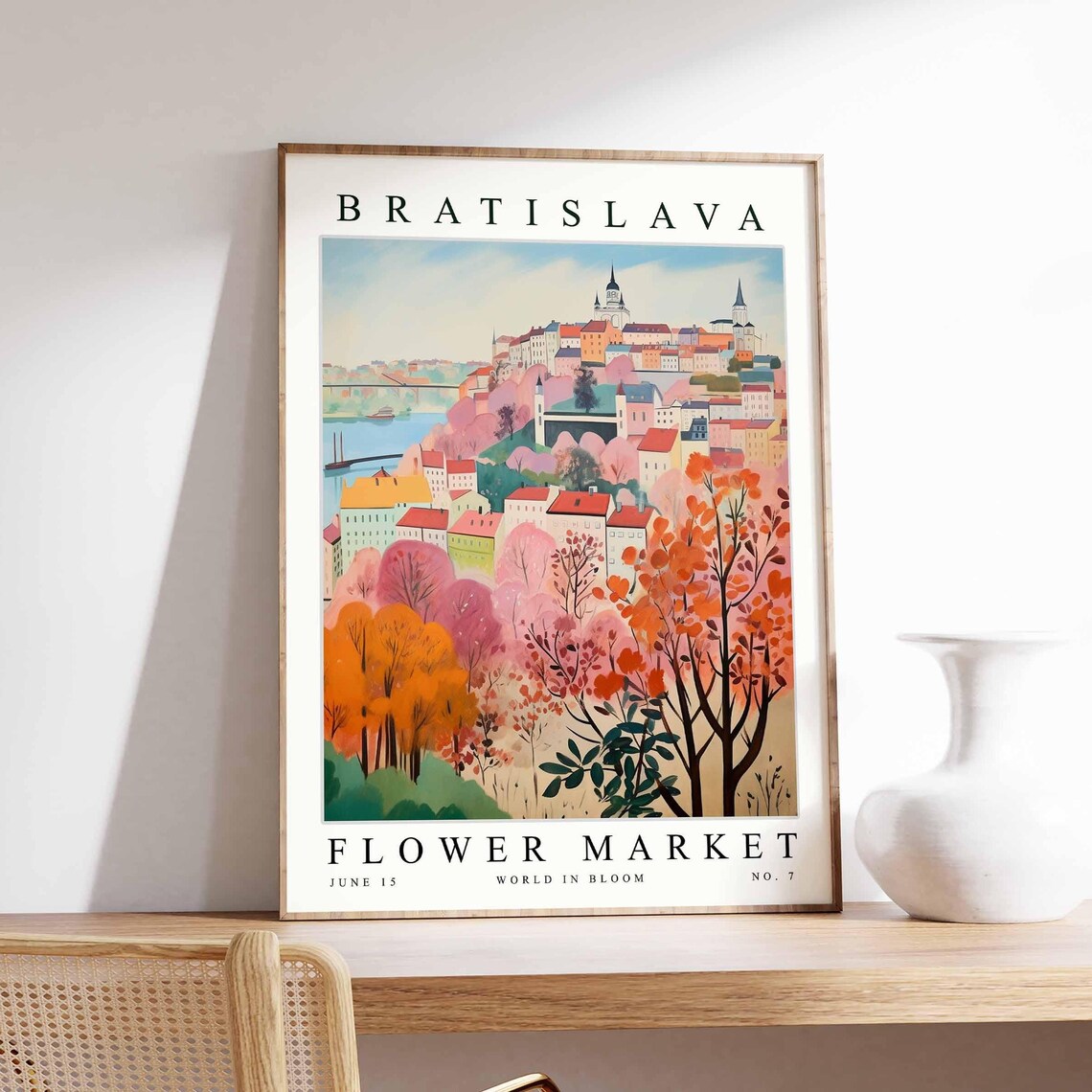 Bratislava Flower Market World In Bloom June 15 Vintage Travel Poster