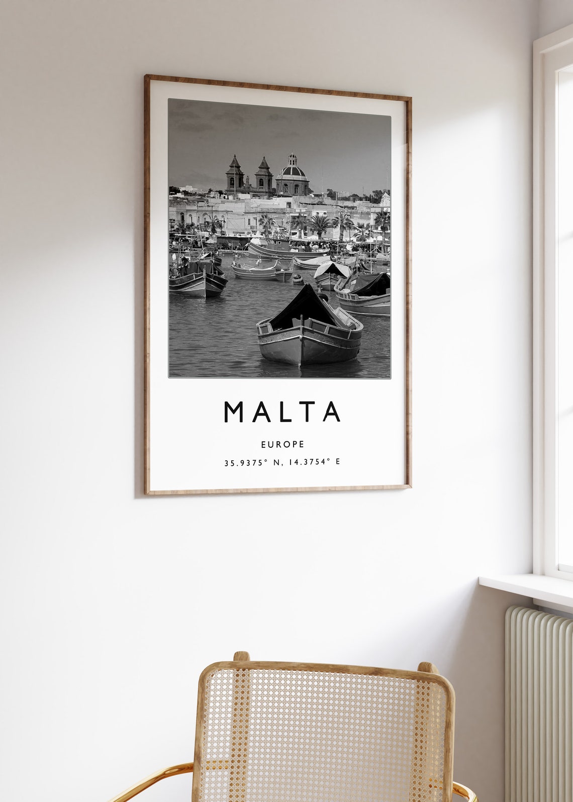 Malta Travel Print Malta Travel Poster European Travel Print European Travel Art Black And White Travel Poster Travel Art Travel Gift - Image 3