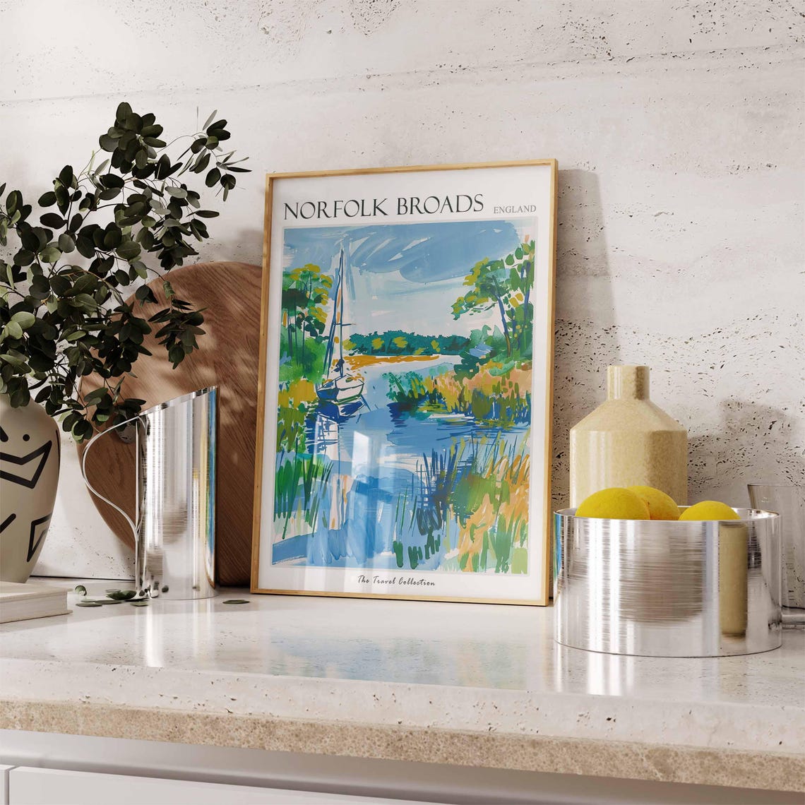 Norfolk Broads Poster England Travel Poster Countryside Poster English Countryside Norfolk Broads Travel Print Countryside Travel Print - Image 3