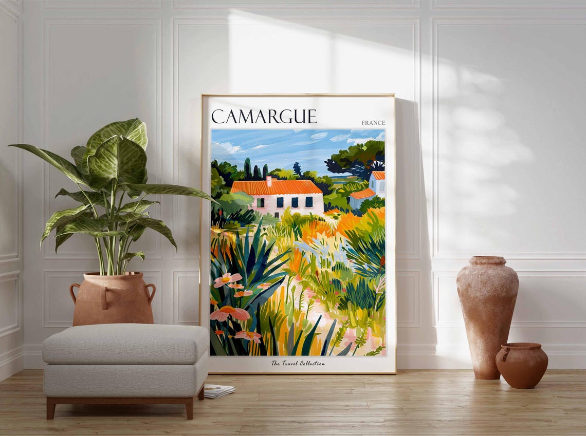 Camargue Poster France Travel Print French Decor Europe Travel Poster European Wall Art Camargue Gift Camargue Travel Poster - Image 3