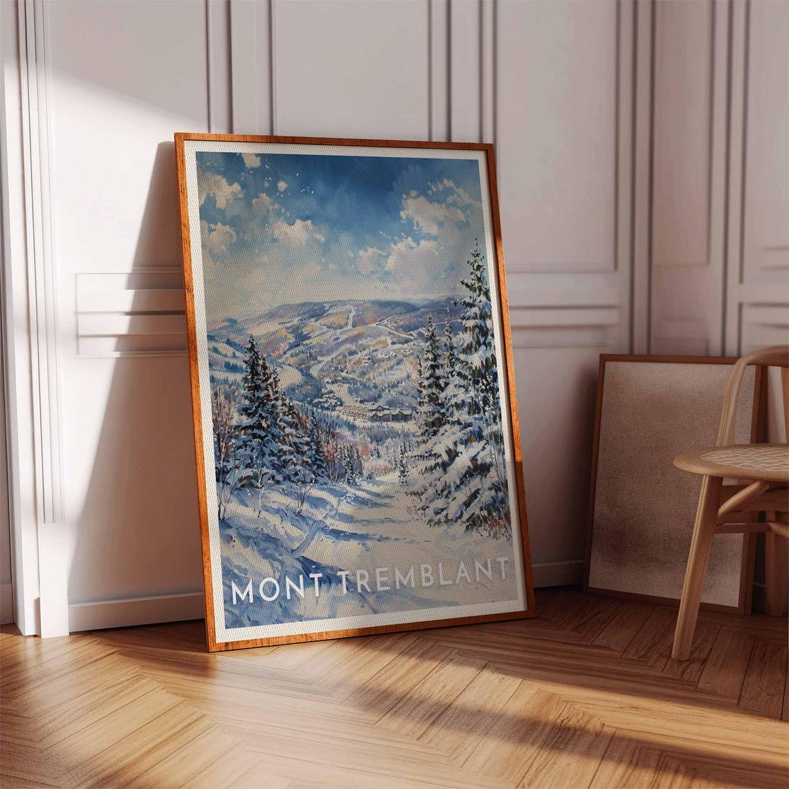 Mont Tremblant Canada Snowy Forest Slope Panoramic View Poster - Image 3