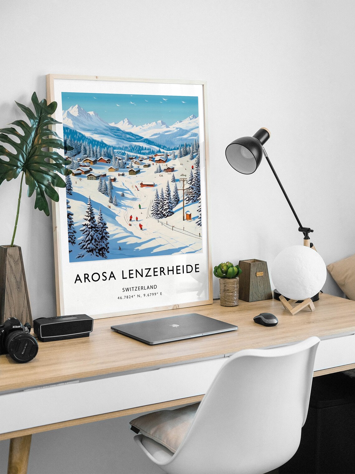 Arosa Lenzerheide Snowy Ski Village Switzerland Travel Poster - Image 2
