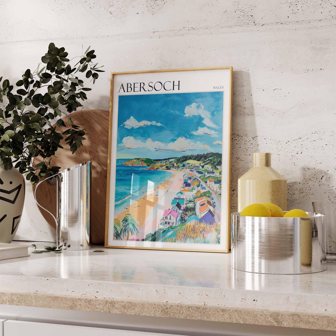 Abersoch Poster Wales Travel Poster Coastal Wall Art Uk Travel Poster Welsh Decor North Wales Poster Welsh Coast Poster Abersoch Art - Image 2