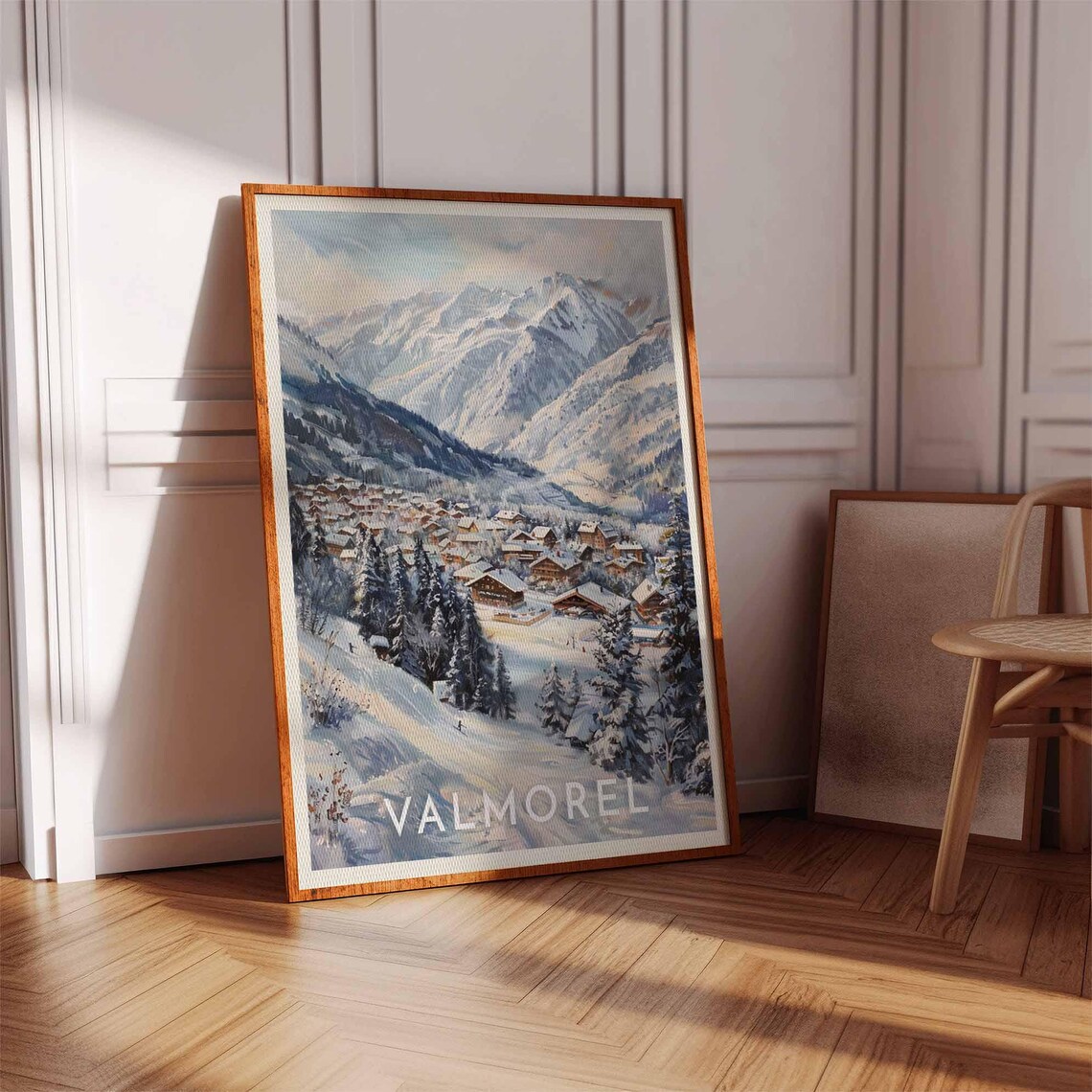 Skiing Travel Poster Valmorel Ski Print France Travel Print Skiing Art Skiing Print Winter Sport Art Ski Gift - Image 3