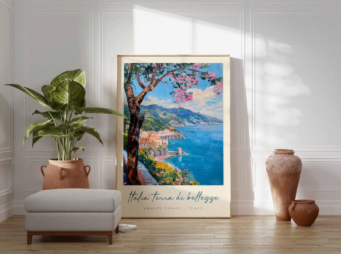 Amalfi Coast Poster Amalfi Coast Travel Print Amalfi Coast Travel Art Amalfi Coast Wall Art Italy Art Italy Travel Decor Travel Gift - Image 3