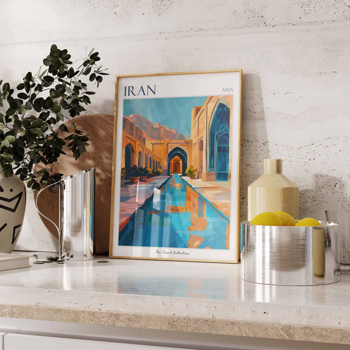 Iran Persian Garden Reflecting Pool Courtyard Tile Art Poster - Image 3