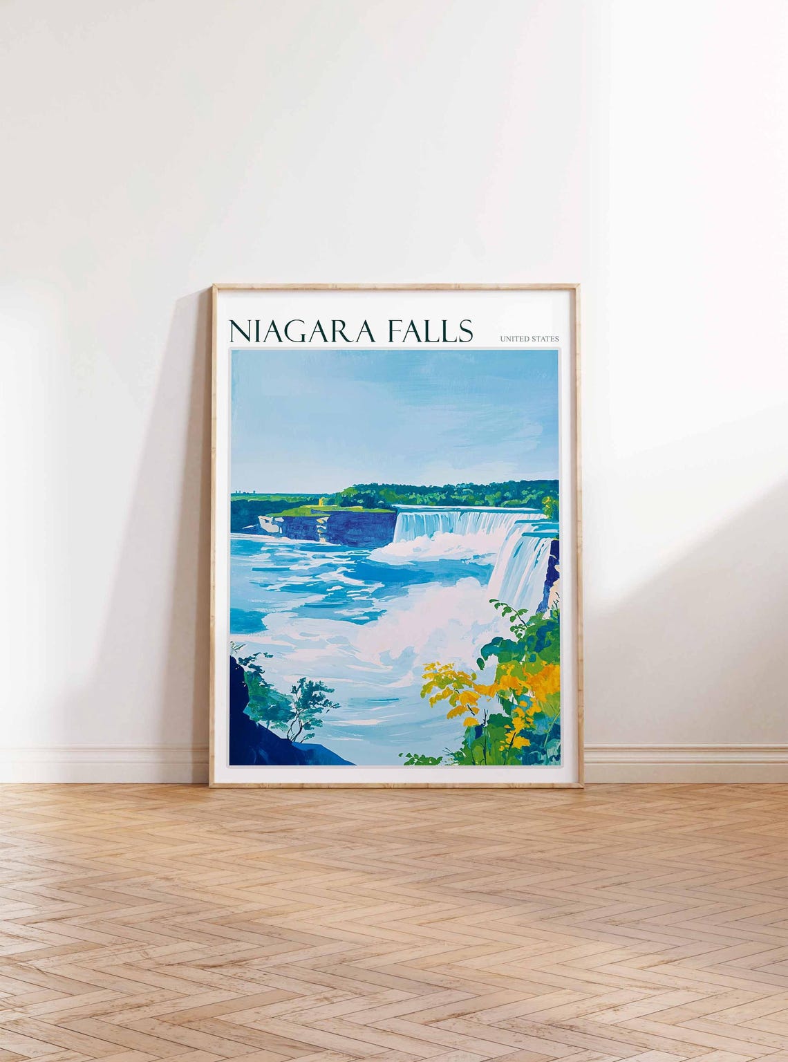 Niagara Falls Poster Niagara Falls Travel Print United States Travel Poster Travel Art Travel Poster United States Wall Art - Image 2