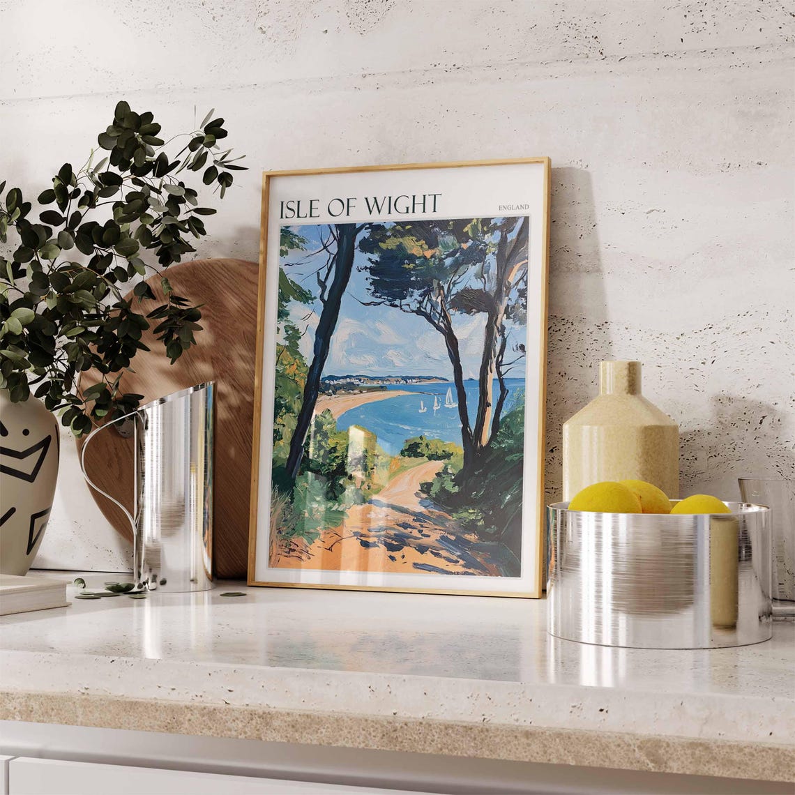Isle Of Wight Poster Uk Travel Poster Coastal Wall Art British Decor Uk Home Decor Isle Of Wight Travel Print Island Poster Uk Decor - Image 2