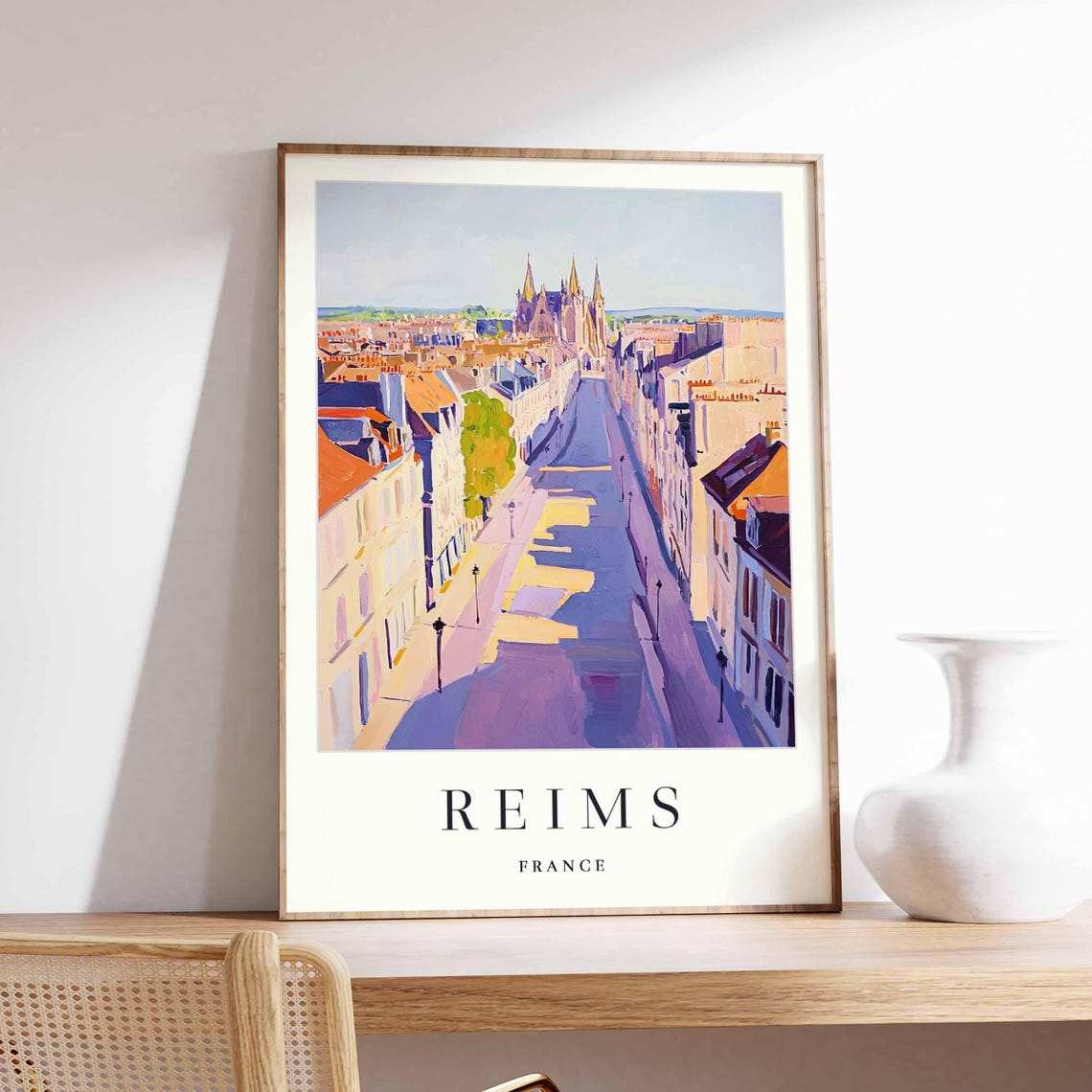 Reims Poster France Travel Print French Decor Europe European Wall Art City Gift
