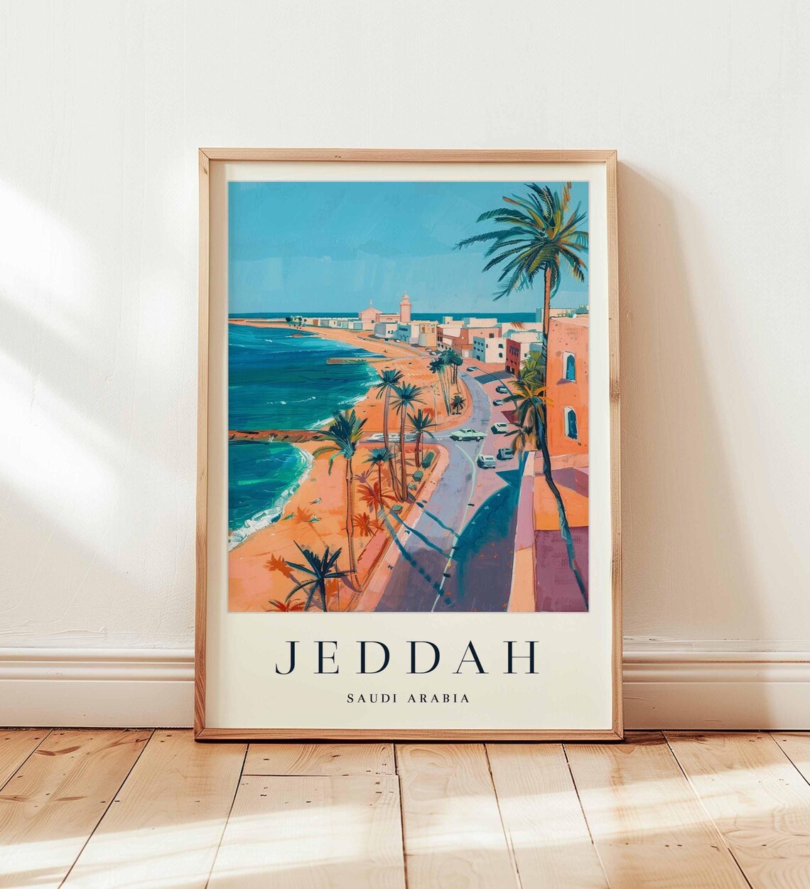 Jeddah Saudi Arabia Travel Poster, Red Sea Print
