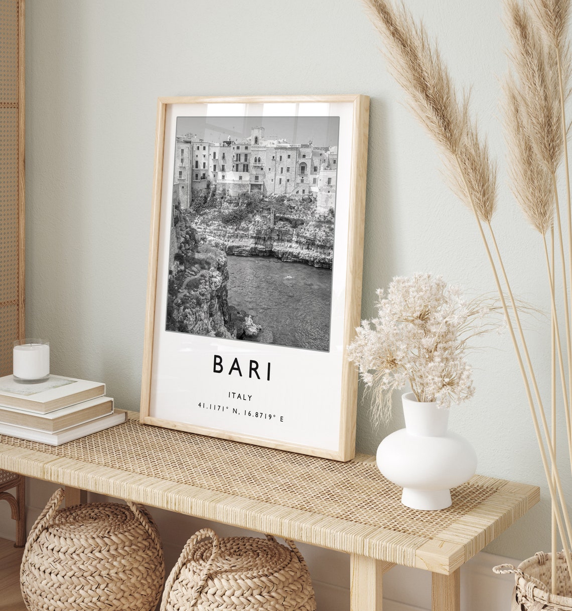 Bari Travel Print Bari Travel Poster Italy Travel Print Italian Print Black And White Travel Poster Travel Art Travel Gift - Image 2