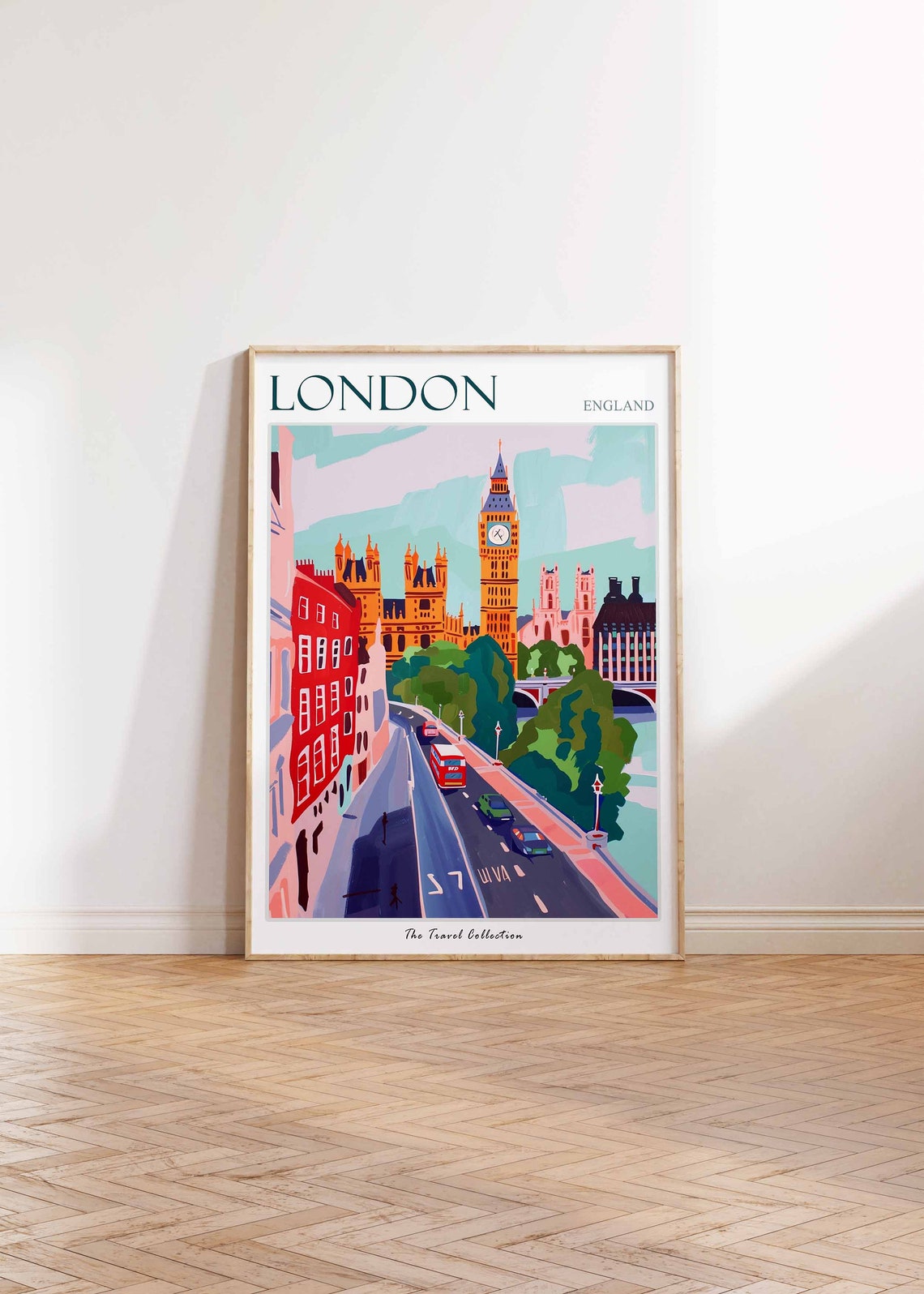 London Poster London Travel Print Tropical Decor City Wall Art British Decor England Travel Print London Gift London Travel Poster - Image 2